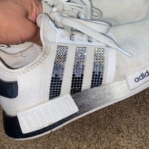 Size 8 women's Custom made jeweled Adidas nmd's from shoppinkivy